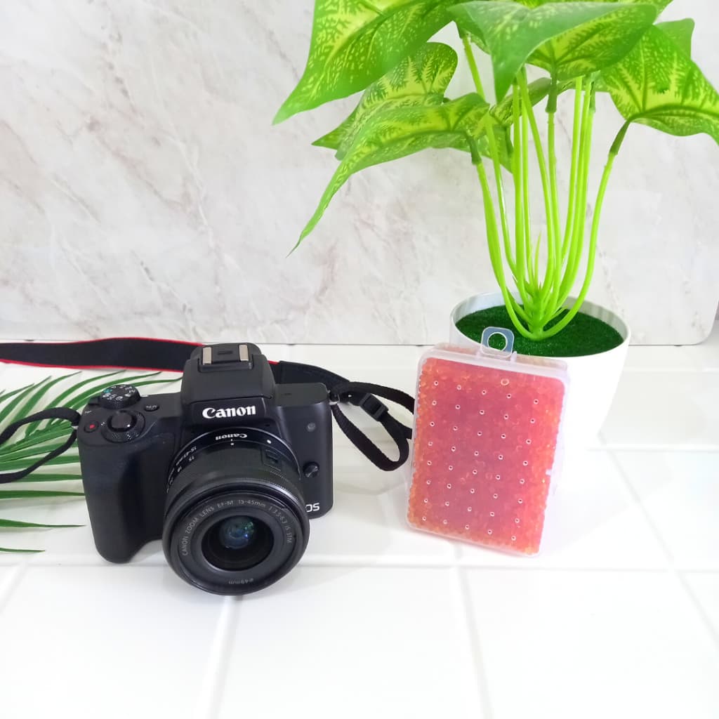 Fotology Silica gel orange untuk dry box serap lembab 60 gram kemasan kotak plastik