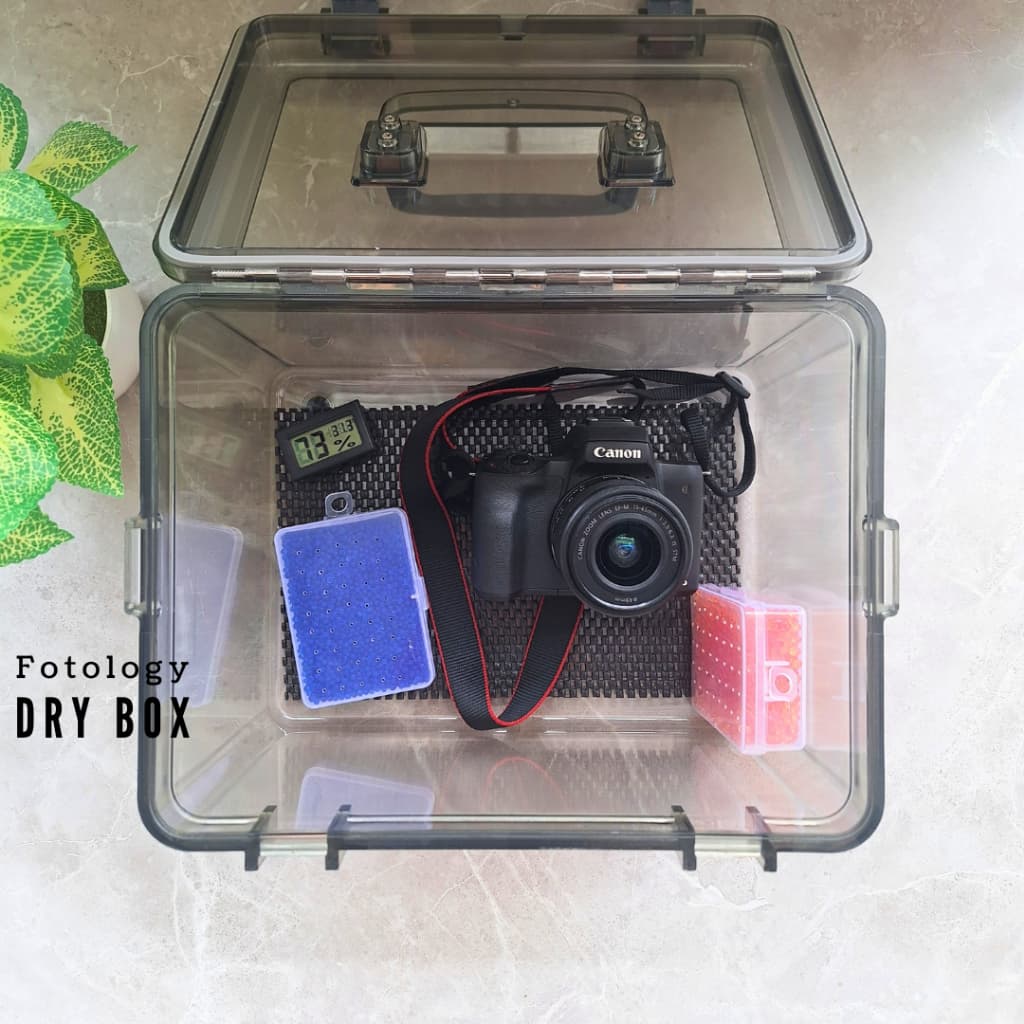 Fotology Dry Box Kamera Premium Kit Silica Gel Serap Lembab untuk Penyimpanan Lensa Kamera Anti Jamur