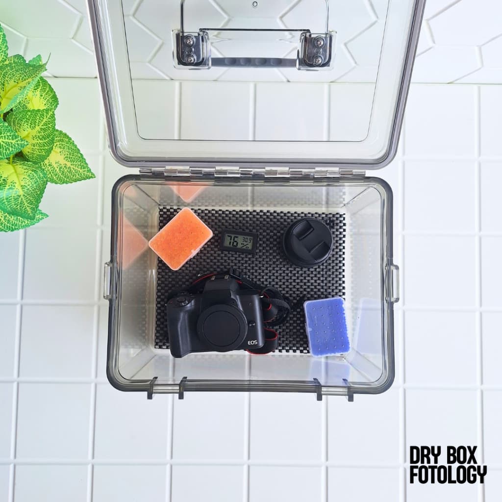 [Cacat] Dry Box Kamera Premium Kit Silica Gel Box Penyimpanan Kamera Anti Lembab Jamur dengan Seal Kedap Udara