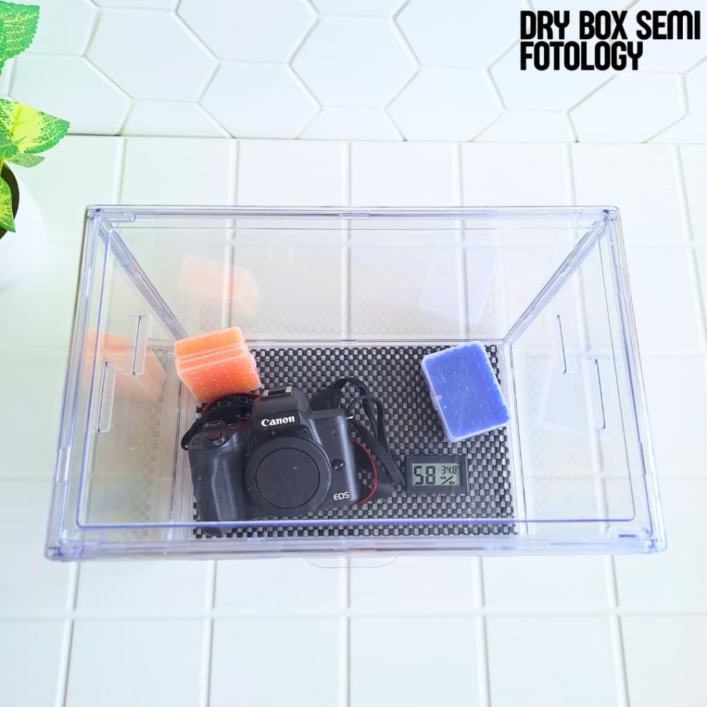 Semi Dry Box Penyimpanan Kamera Kit Silica Gel Tempat Casing Kamera Akrilik